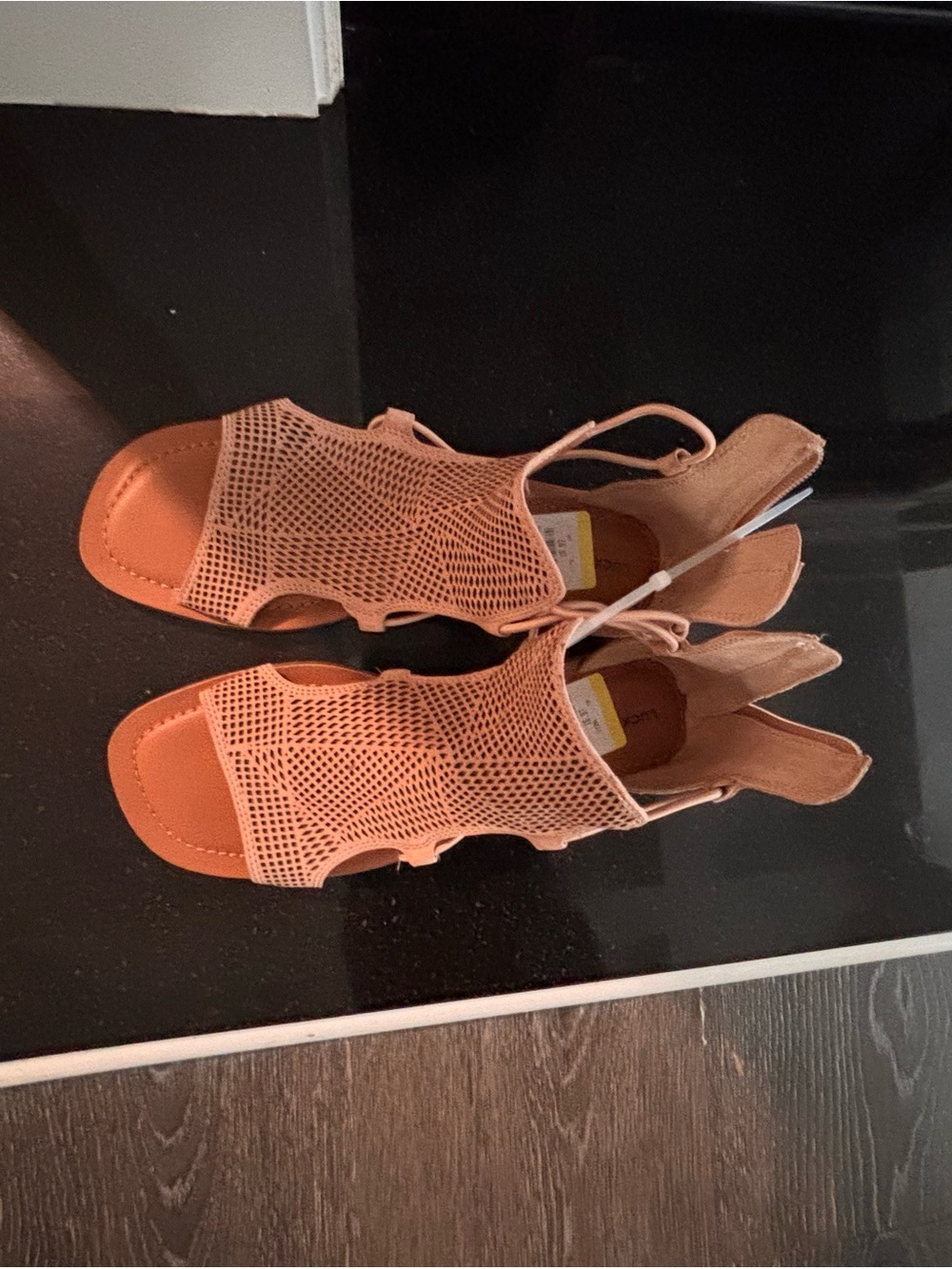 Lucky Brand Peach/Tan Mesh Slingback Sandals